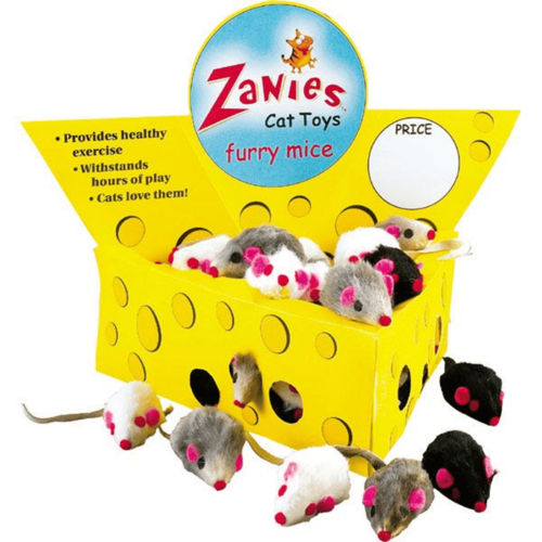 Fur Mice Set in Cheese Wedge Display Box - 60 Pieces