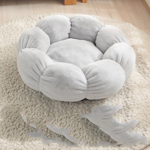 Floral Haven Pet Bed - Luxurious Flower-Shaped Blanket For Dogs And