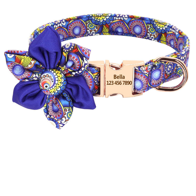 PawPrints™ – Personalized Dog Collar with Removable Flower