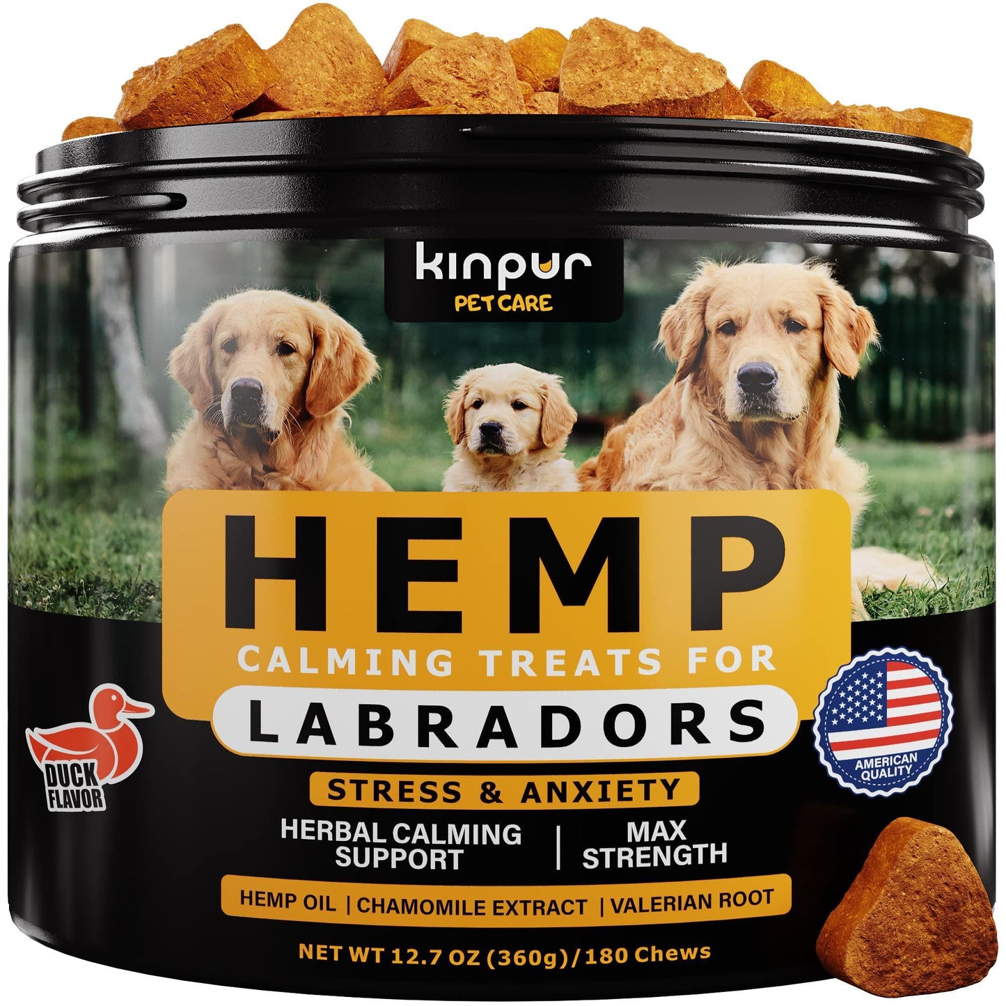 Calming Chews for Labrador Dogs with Valerian Root and Hemp Oil Aid