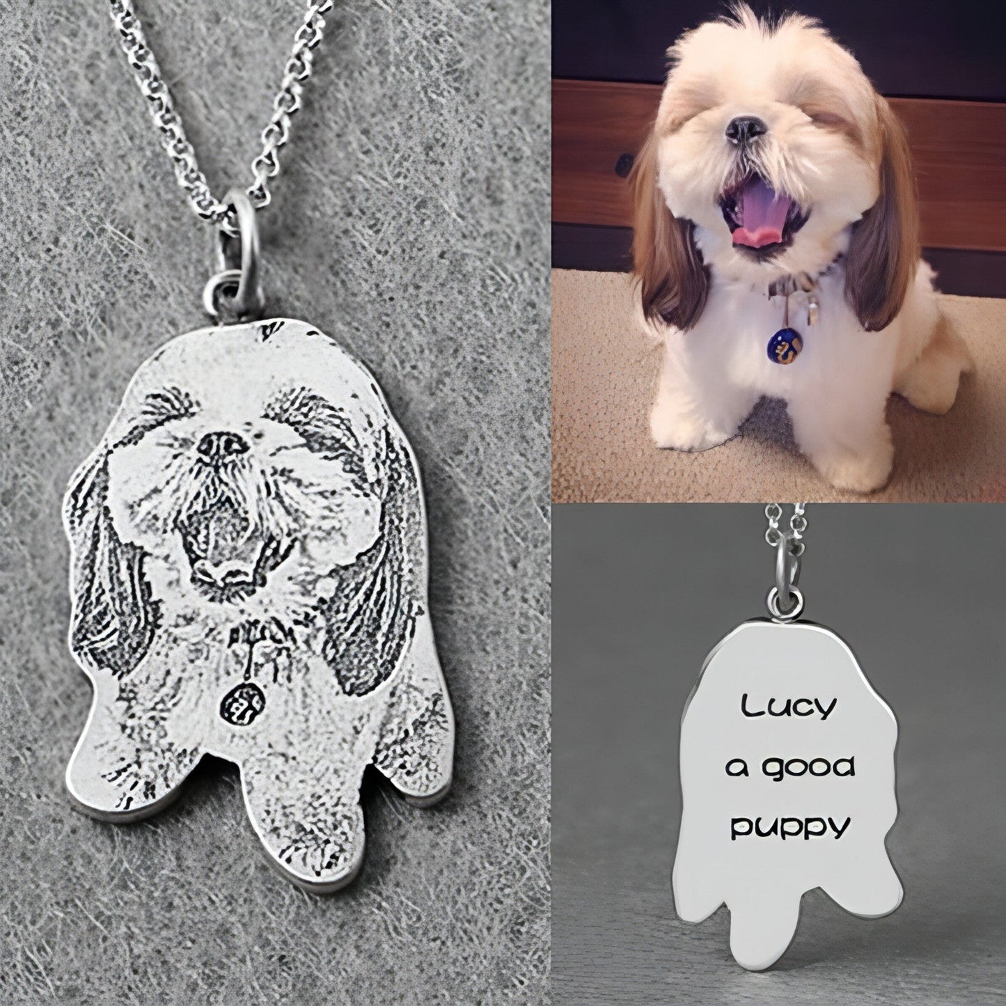Collar conmemorativo personalizado para mascotas: colgante de gato y perro grabado a medida