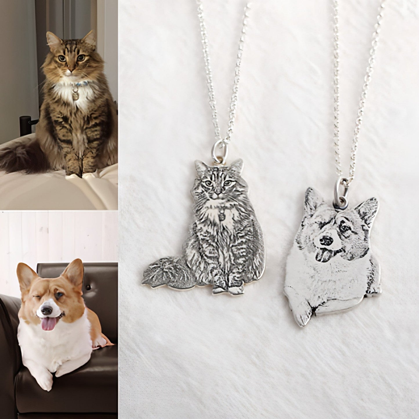 Collar conmemorativo personalizado para mascotas: colgante de gato y perro grabado a medida