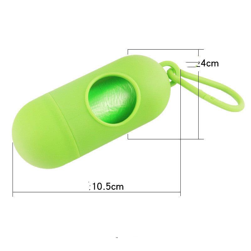 Dispensador portátil de bolsas para desechos de mascotas con contenedor de basura