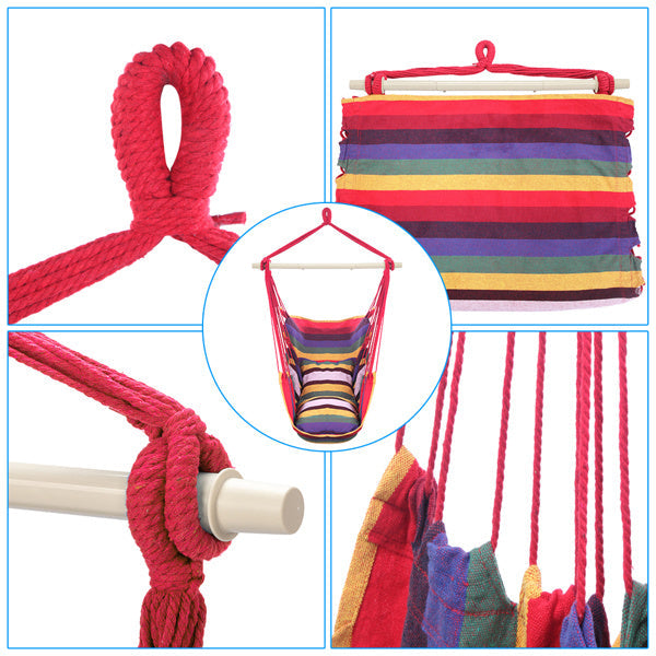 CozyCloud™ – Rainbow Hanging Chair with 2 Cushions