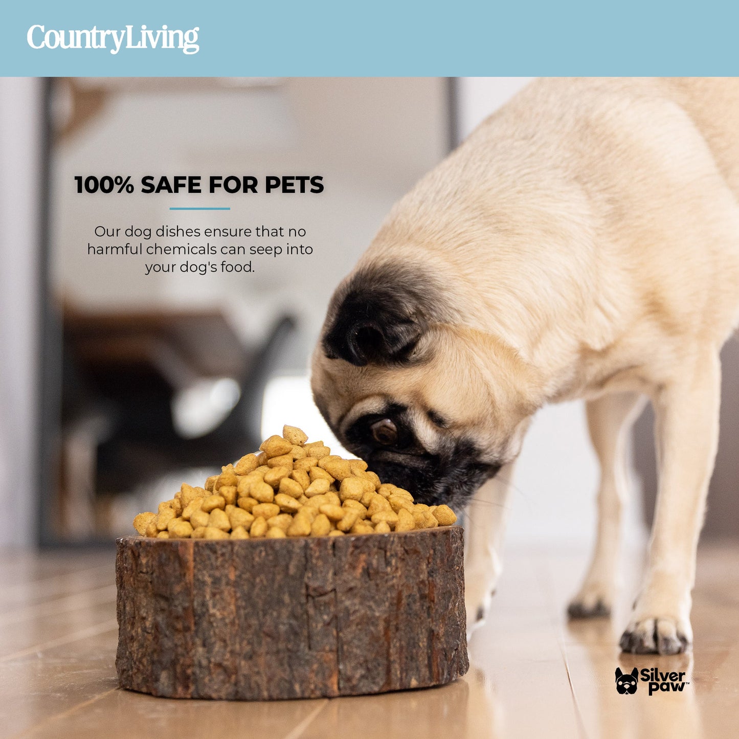 🐶 Farmhouse Wood Dog Bowl – BPA-Free, Non-Slip & Stylish Pet Dish