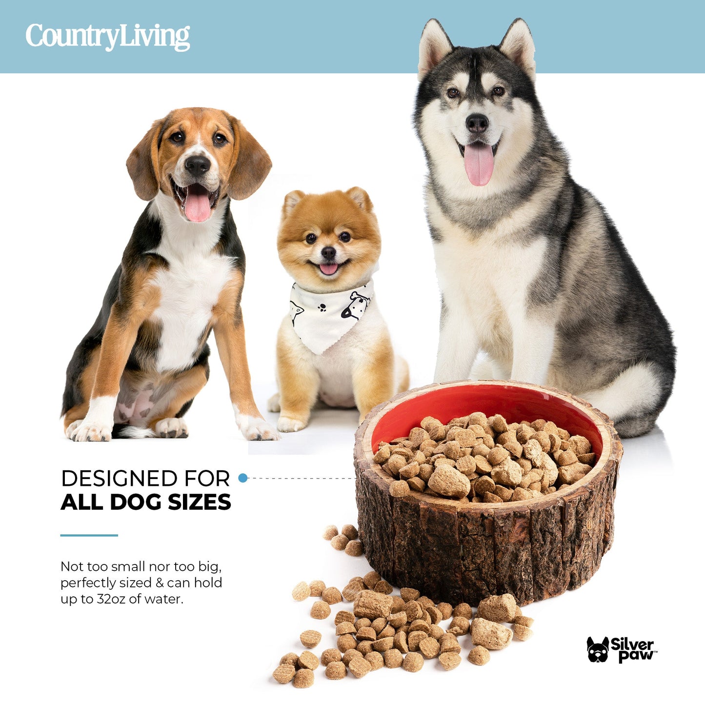 🐶 Farmhouse Wood Dog Bowl – BPA-Free, Non-Slip & Stylish Pet Dish
