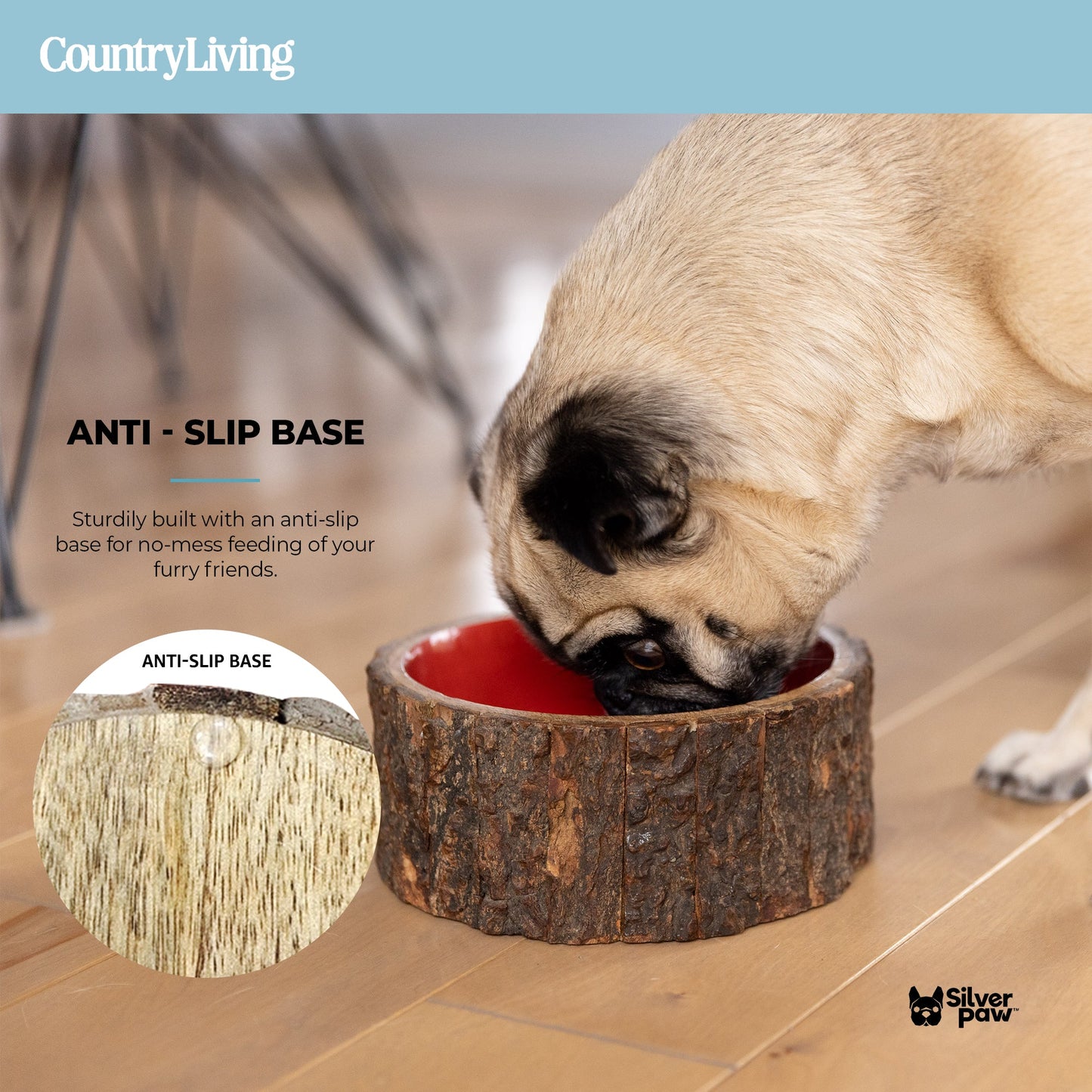🐶 Farmhouse Wood Dog Bowl – BPA-Free, Non-Slip & Stylish Pet Dish