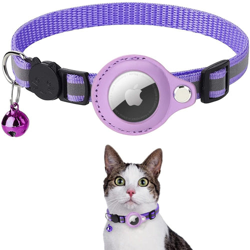 Collar con funda reflectante Airtag para perros y gatos