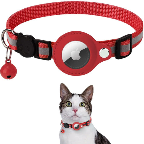 Collar con funda reflectante Airtag para perros y gatos