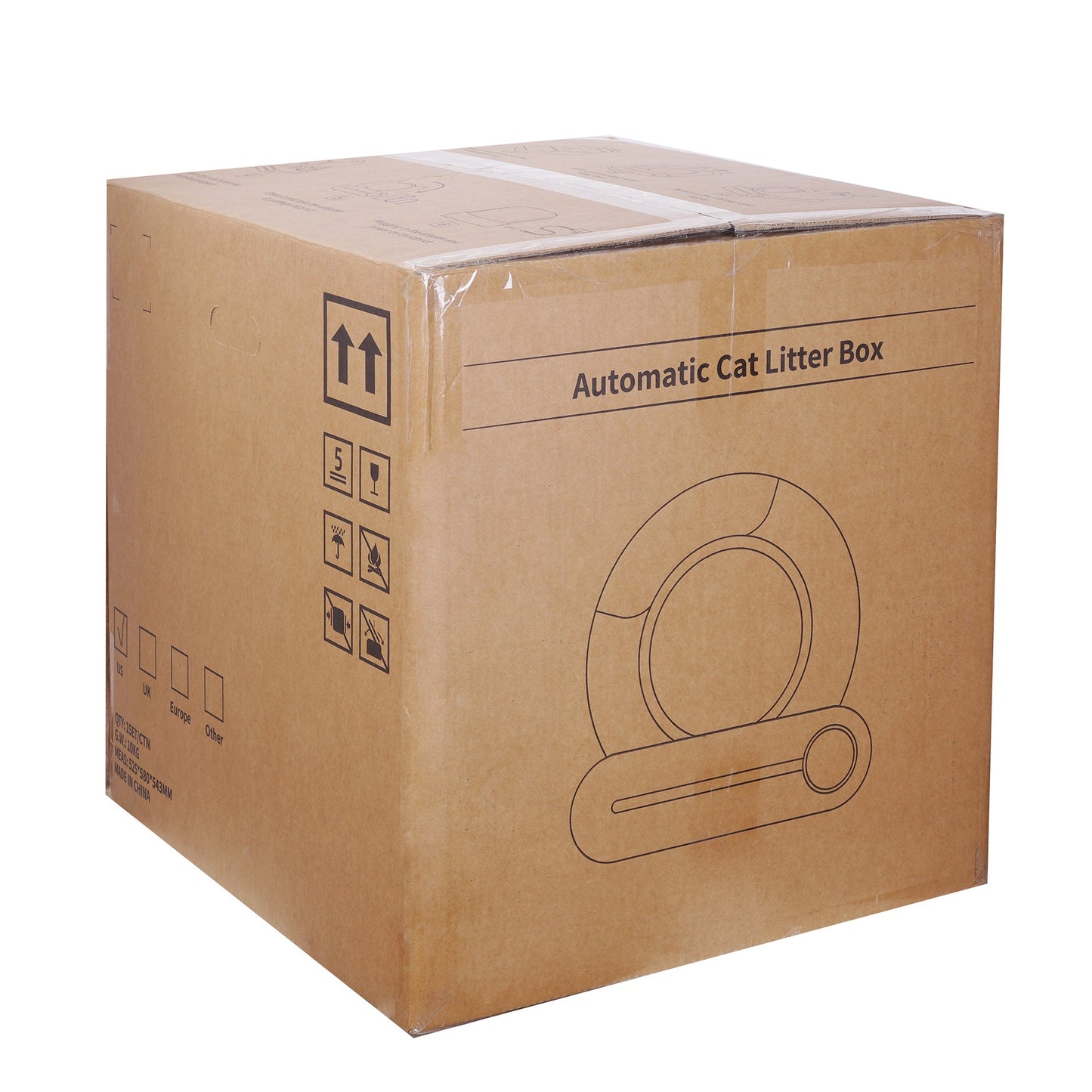 Caja de arena autolimpiable con recolección y desodorización automáticas y aplicación.