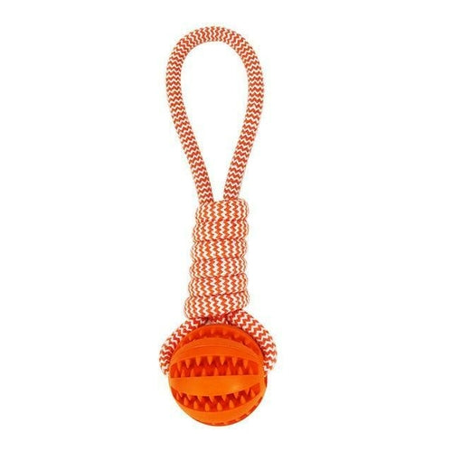 Pelota de goma duradera para masticar con cuerda de algodón