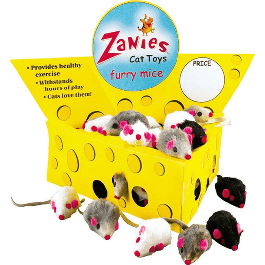 Fur Mice Set in Cheese Wedge Display Box - 60 Pieces
