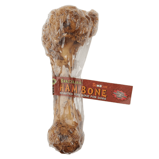 Natural Smoked Brazilian Ham Bone for Dogs - 7-8 Inch Chewing Delight