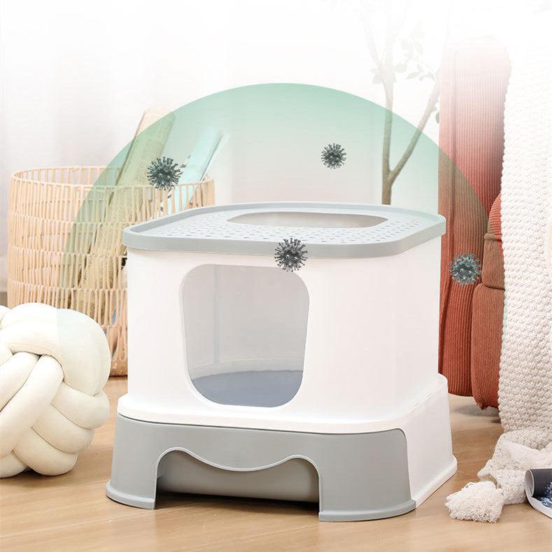 Bandeja para arena para gatos Splashguard: diseño cerrado, elegante y práctico