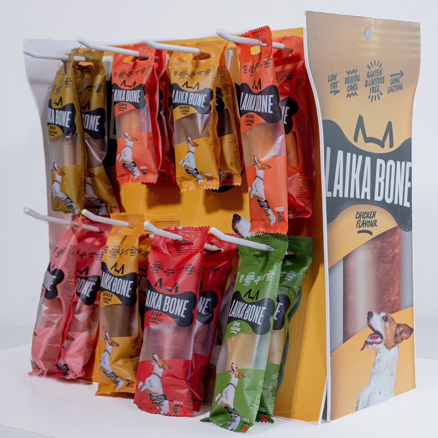 Golosinas para perros con queso y pato masticables (CAJA)