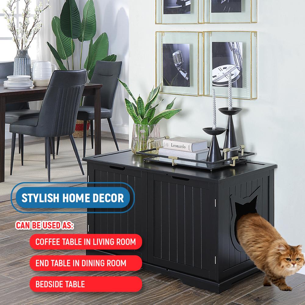Banco de baño extra grande para gatos, caja de arena, mueble, caja, casa