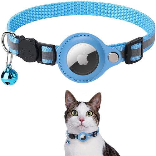 Collar con funda reflectante Airtag para perros y gatos