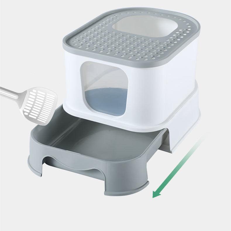 Bandeja para arena para gatos Splashguard: diseño cerrado, elegante y práctico