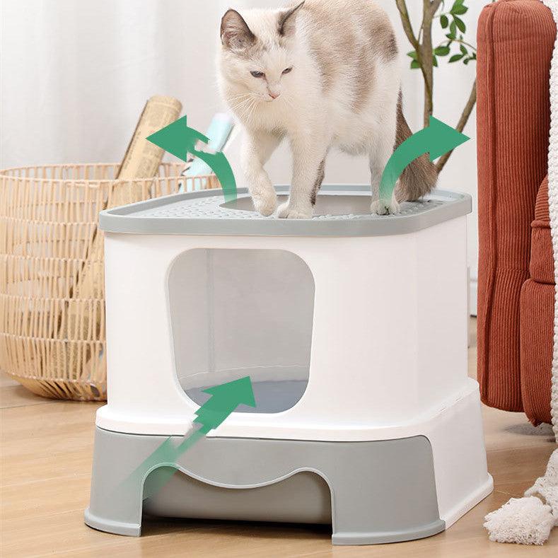 Bandeja para arena para gatos Splashguard: diseño cerrado, elegante y práctico