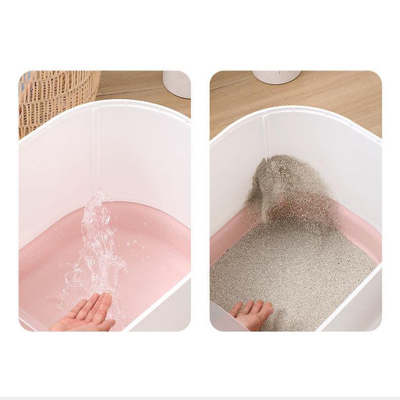 Bandeja para arena para gatos Splashguard: diseño cerrado, elegante y práctico