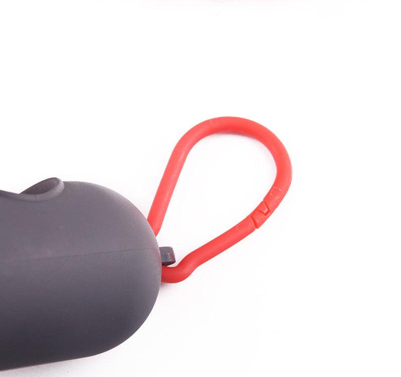 Dispensador portátil de bolsas para desechos de mascotas con contenedor de basura
